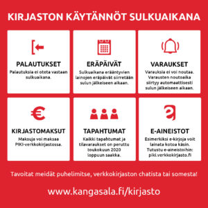 Kirjaston palvelut sulkuaikana