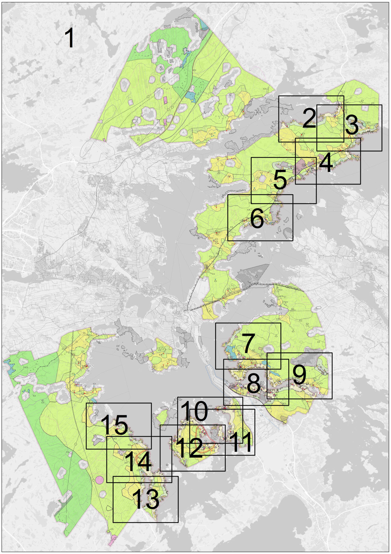 Indeksikartta karttalehtien sijainnista