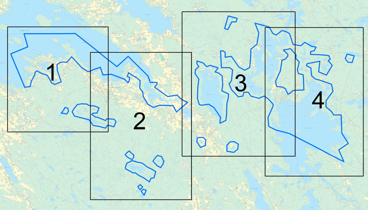 Rantaosayleiskaavan karttalehtijako