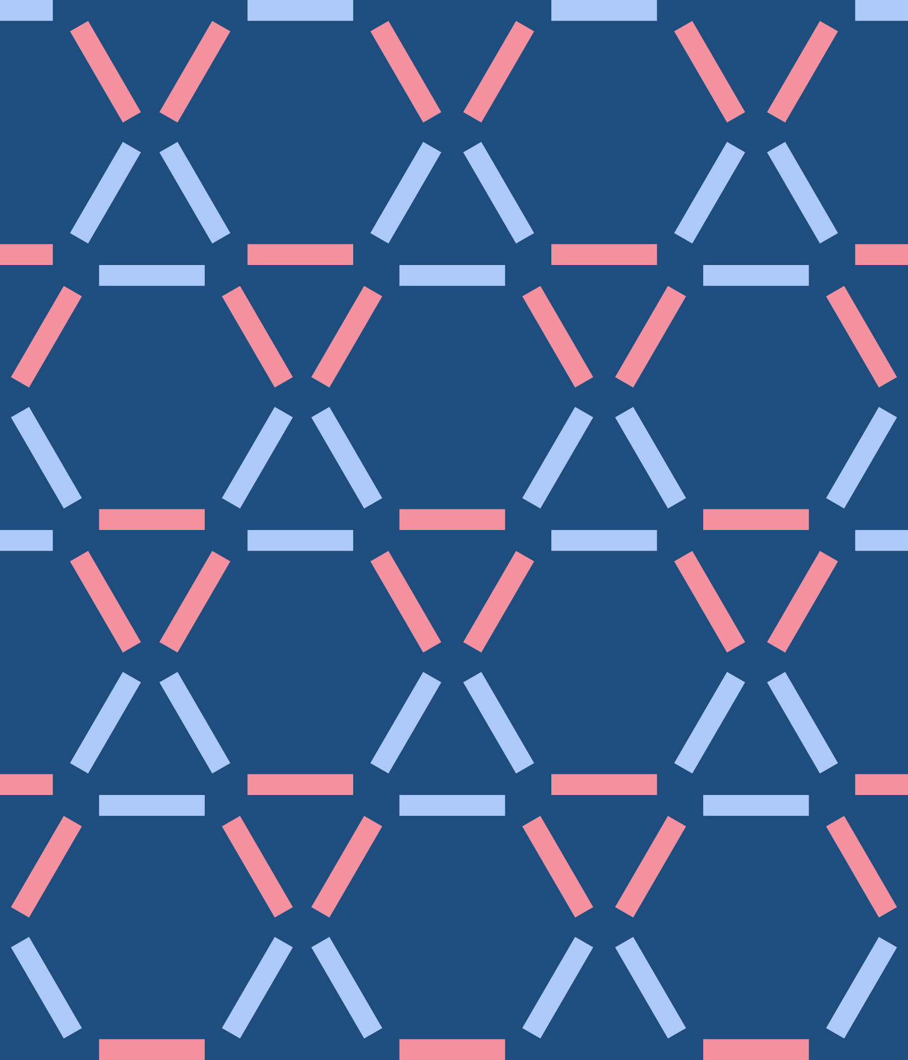 Tummansininen pohja, jonka päällä vaaleansinisiä ja vaaleanpunaisia muotoja. Piki-kirjastojen virallinen kuosi.