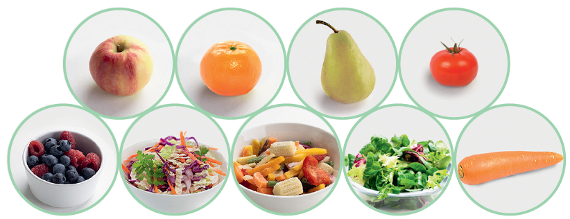 Kasviksia, marjoja ja hedelmiä 800 g annoskuva