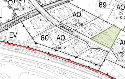 Sirkantien tontti kartalla