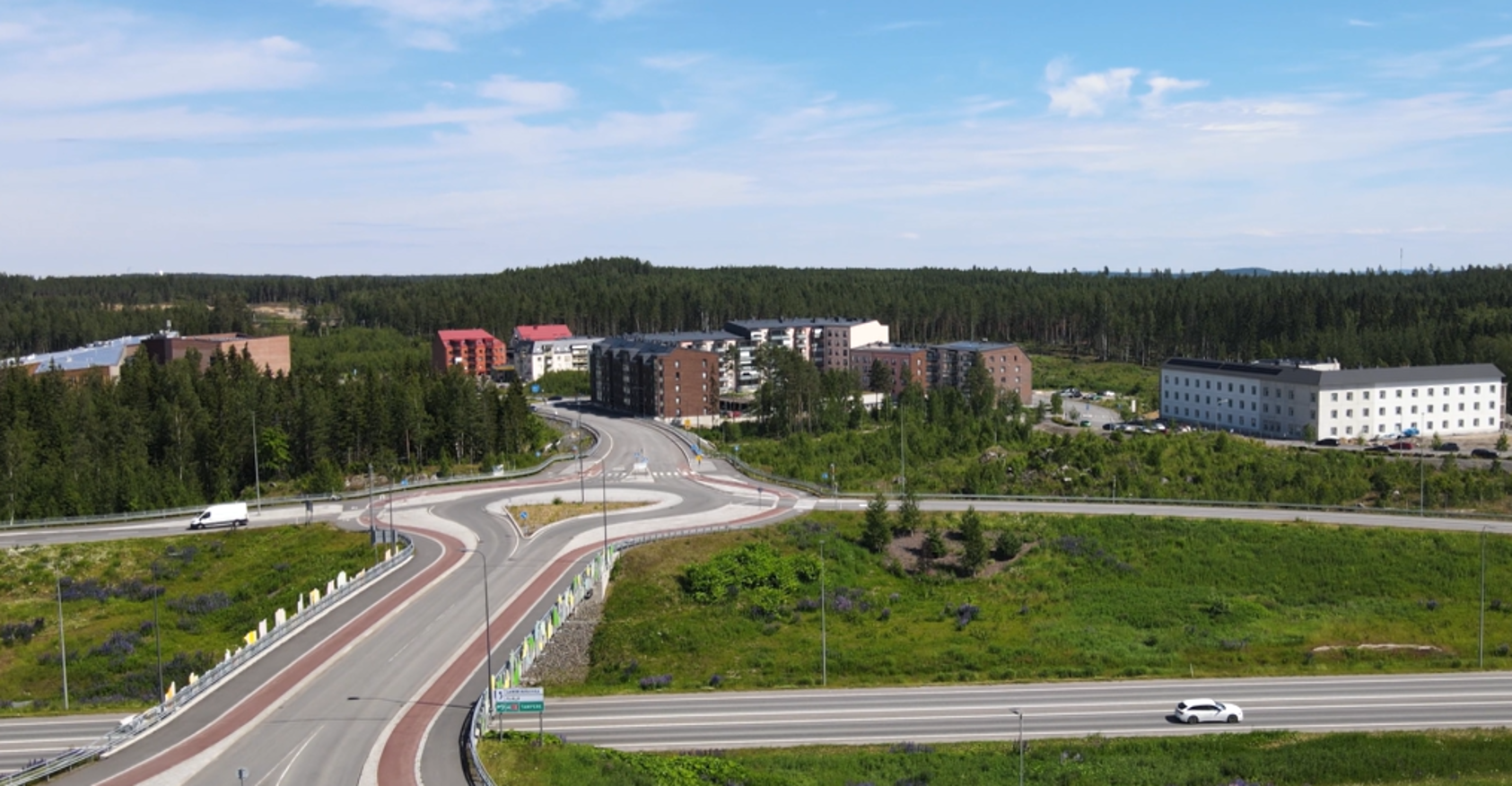 Ilmakuva Lamminrahka ja eritasoliittymä