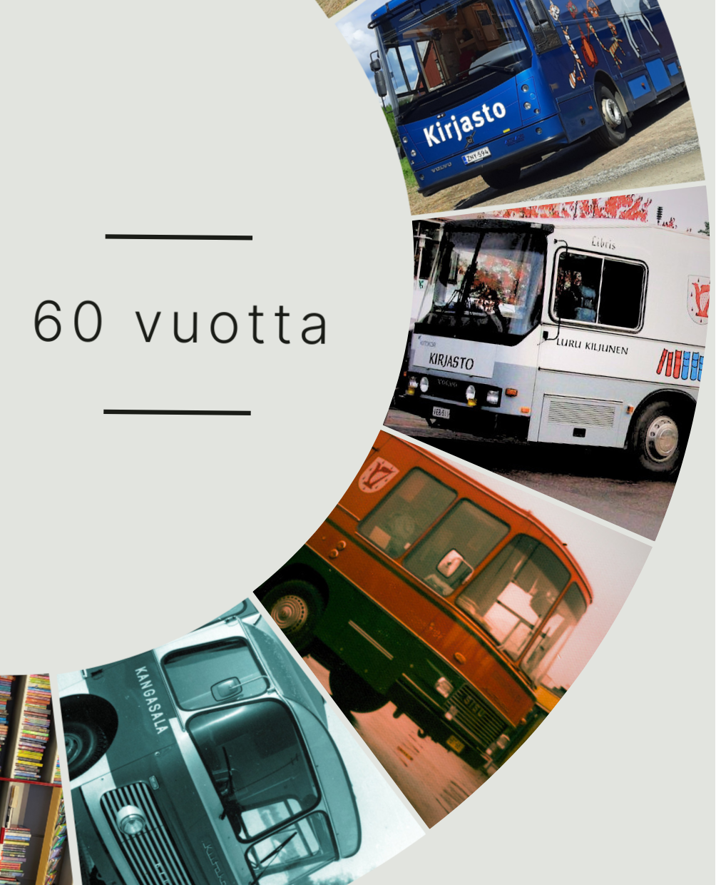 Kangasalan kirjastoautopaveluiden juhalvuoden kuvitusta.